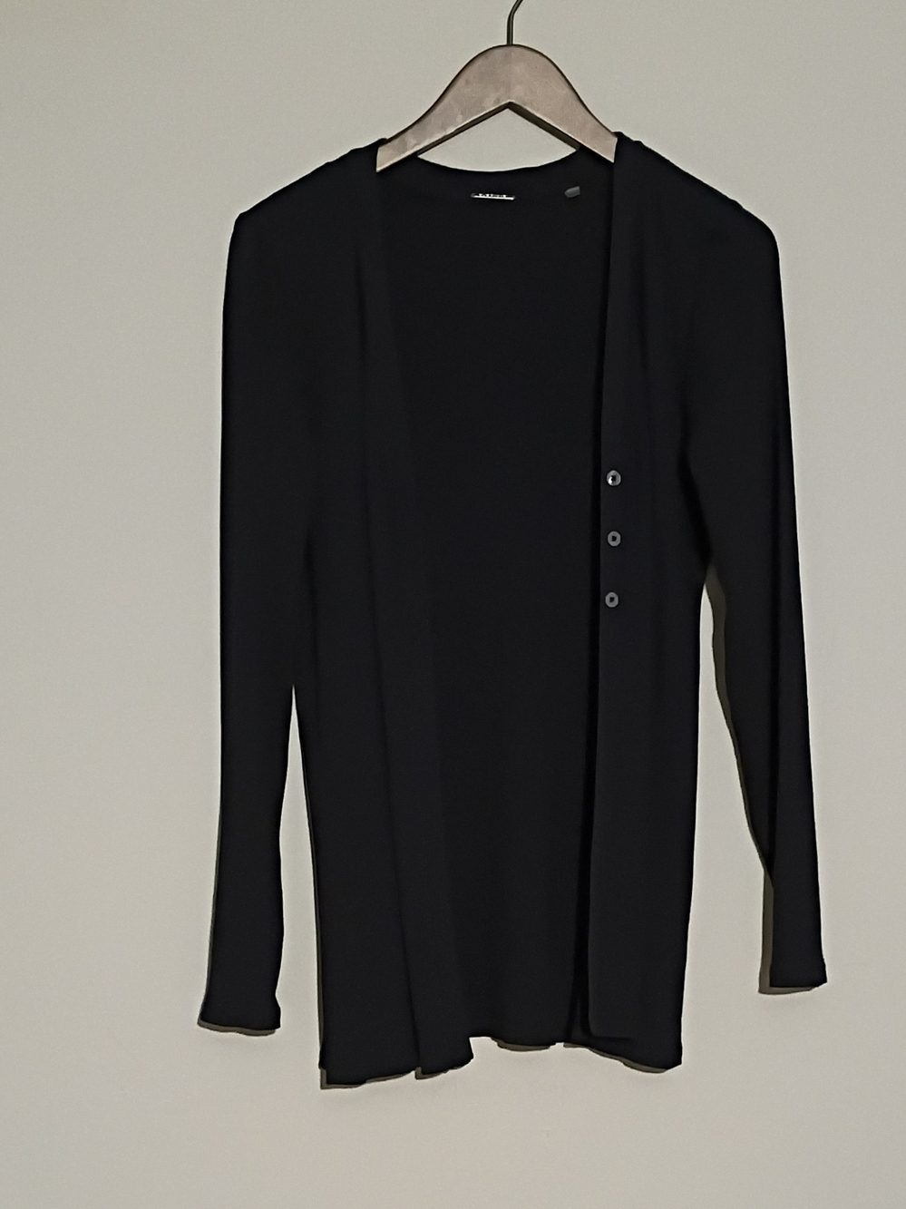 Elie Tahari Black Open-Front Lightweight Cardigan